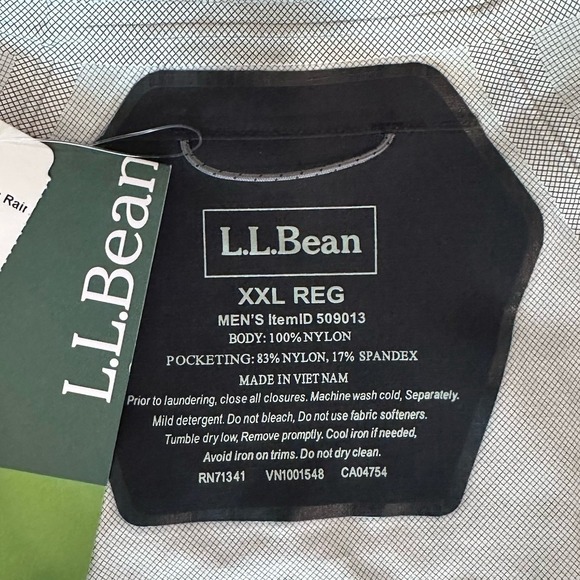LL Bean Men's Cresta Stretch Rain Jacket, Black, XXL, New - Picture 6 of 10